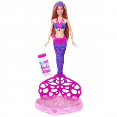 Jucarie Papusa Barbie cu bule - Sirena cu baloane de sapun CFF49 Mattel foto