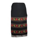 Cumpara ieftin Catrinta Traditionala Neagra pentru Fetite cu Broderie Florala Rosie - CTF03