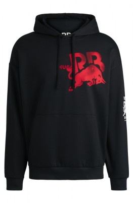 Visa Cash App RB hanorac de bărbați cu glugă Hugo oversize small logo black F1 Team 2024 - L foto
