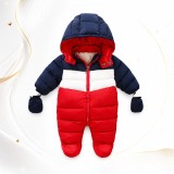 Combinezon bebelusi Momo Bear, fas, captusit, gluga si manusi detasabile, 9-24 luni