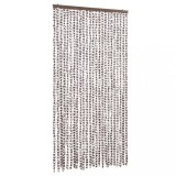 Cumpara ieftin Perdea pentru insecte, gri taupe si alb, 100 x 220 cm, chenille
