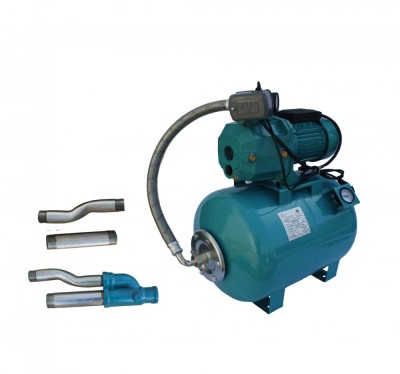 Hidrofor de mare adancime 23m cu ejector Omnigena DP355/50, rezervor 50 litri cu manometru, 0.75 kW + set 4 stuturi filetate, OM5003/50M+S foto