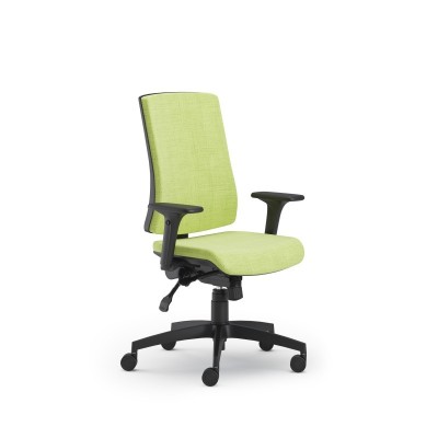 SCAUN ERGONOMIC PURE BLACK T - Metalica-cromata cu role - Mecanism translatie sezut - Standard foto
