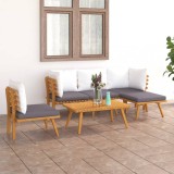 VidaXL Set mobilier de grădină cu perne, 6 piese, lemn masiv acacia 3087004