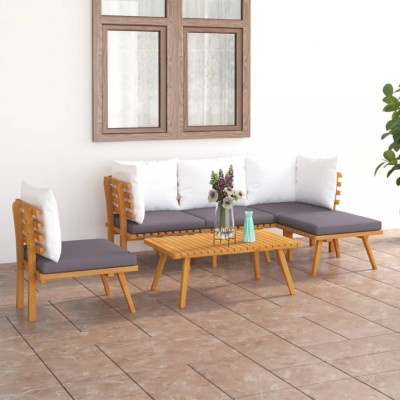 vidaXL Set mobilier de grădină cu perne, 6 piese, lemn masiv acacia 3087004 foto