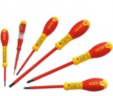 Stanley 0-65-443 Set 6 surubelnite FATMAX izolate VDE, drepte, PZ, tester de tensiune - 3253560654436