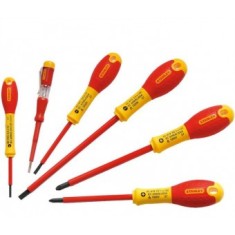 Stanley 0-65-443 Set 6 surubelnite FATMAX izolate VDE, drepte, PZ, tester de tensiune - 3253560654436