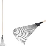 Grebla pentru frunze Strend Pro R115.WH, 18 lamele, tip evantai, reglabila, cu coada din lemn