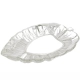 Bol elegant din sticla Pufo Leaf pentru servit aperitive, fructe, prajituri, 30 cm