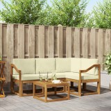vidaXL Set de canapele de exterior cu pernă 5 pcs Natural și Crem 3366373