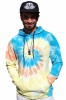 Hanorac Barbati MBrands Multicolor Bumbac XXL Slim Fit cu Gluga, Decolorat Manual, Imprimeu Tropical, Buzunar Marsupiu