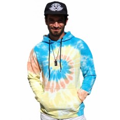 Hanorac barbati cu gluga slim fit, MBrands, Multicolor, decolorat manual, bumbac XXL