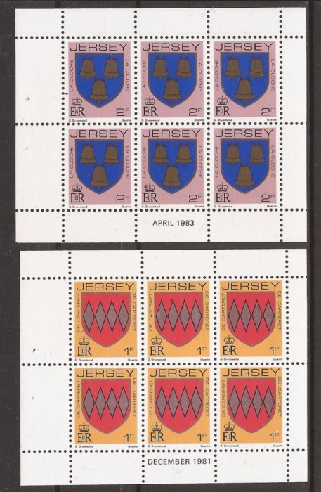JERSEY 1981,1983 STEME ( 2 mini blocuri dt.) MNH