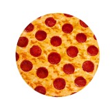 Patura amuzanta, Pizza, Flanel moale si confortabil, Diametru de 150 cm, Vopsit cu coloranti ecologici, prietenos cu pielea si sanatos