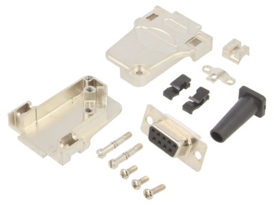 Conector D-Sub 9 pini mamă negru foto