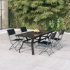 VidaXL Set de servit masa pentru grădină, 5 piese, gri și negru