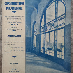 Revista de arhitectura La construction moderne, 11 august 1929