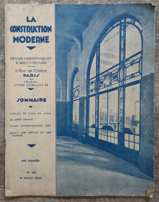 Revista de arhitectura La construction moderne, 11 august 1929 foto