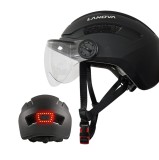 Cumpara ieftin Casca trotineta cu leduri incorporate (cu viziera) L