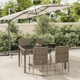 VidaXL Set mobilier de grădină cu perne, 5 piese, gri, poliratan
