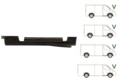 Prag Ford Transit (V184/5) 05.2000-04.2006 , Transit/Tourneo (V347/8) 05.2006-04.2013 , Usa Fata partea dreapta, sub usa fata, din metal foto