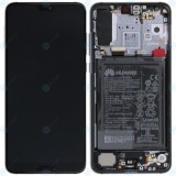 Huawei P20 Pro (CLT-L09, CLT-L29) Capac frontal al modulului de afișare + LCD + digitizer + baterie albastru miezul nopții 02351WTP