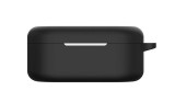 Cumpara ieftin Husa din silicon, THD, compatibila cu castile wireless OnePlus Nord Buds2, carabina inclusa, neagra