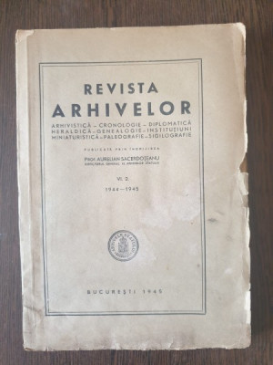 Revista Arhivelor - vl.2 - 1944-1945 foto