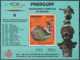 Paraguay 1989 - Jocurile Olimpice - Barcelona, Serie + ​​Colita, 4 Poze, MNH