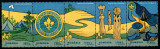 Romania 1997, LP 1442, Cercetasii Romaniei, straif de 5 timbre, MNH!, Organizatii internationale, Nestampilat