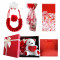 Pachet cadou Valentine s Day set bijuterii, urs de plus, brosa si esarfa