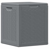vidaXL Cutie de depozitare pentru grădină, gri, 90 L, PP ratan
