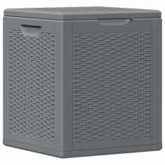vidaXL Cutie de depozitare pentru grădină, gri, 90 L, PP ratan