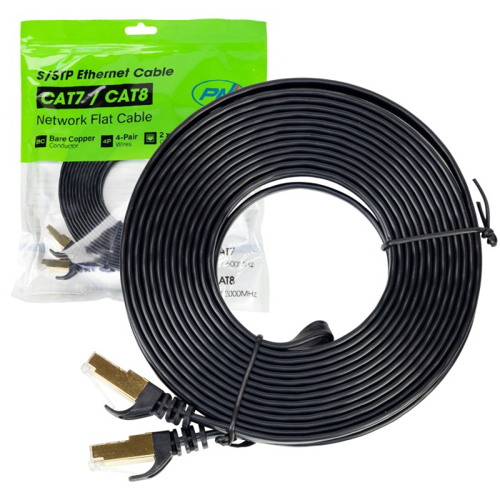 Aproape nou: Cablu de retea plat S/STP CAT7 PNI U7075B, 2 x RJ45, 4 perechi de fire