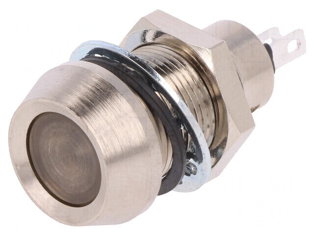 Lampă LED Galbenă 12VDC &Oslash;12,7mm IP67 Alamă
