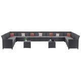 Set de mobilier de grădină Claire IV cu 18 locuri și masă de depozitare Vigo