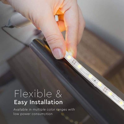 Banda LED SMD3528 12V 3.2W/m 60LED/m 420lm/m albastru IP65 5M V-tac SKU-212035 foto