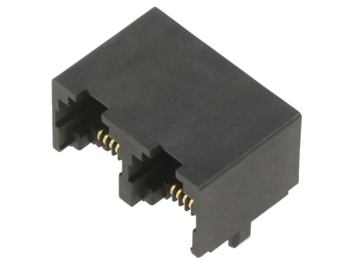 RJ11 Modular Jack Right Angle 2 Ports