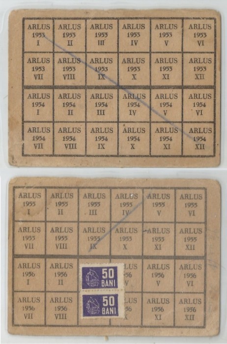 Romania, Tichet de cotizatie ARLUS (II), 1956