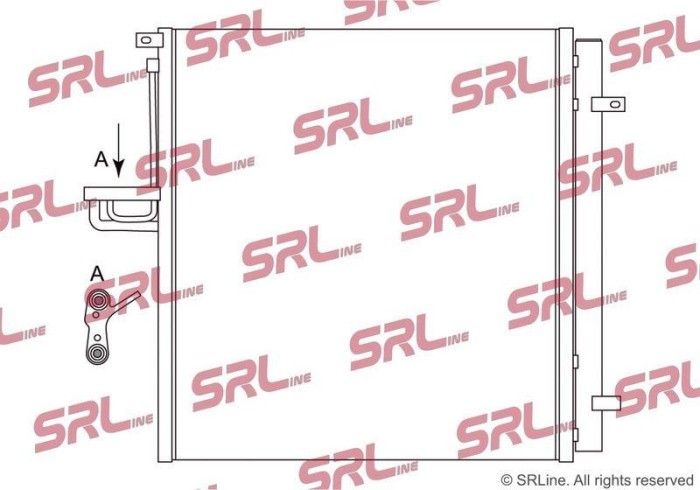 Condensator climatizare AC Ford Ranger 22, motor: 2.0 Ecoblue, 2.3 Ecoboost, Condensator cu uscator integrat, 580x598x16, SRLine, miez si rezervor