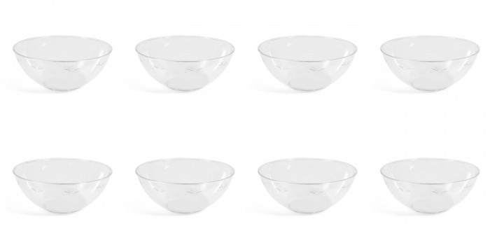 Set boluri, 8 piese, 1.5 L, Plastic, Transparent natur