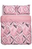 Lenjerie Pat Dublu Heinner Amelia, 4 Piese, Bumbac 100%, 132TC, Cearceaf cu Elastic 200x220cm, 2 Fete Perna 50x70cm