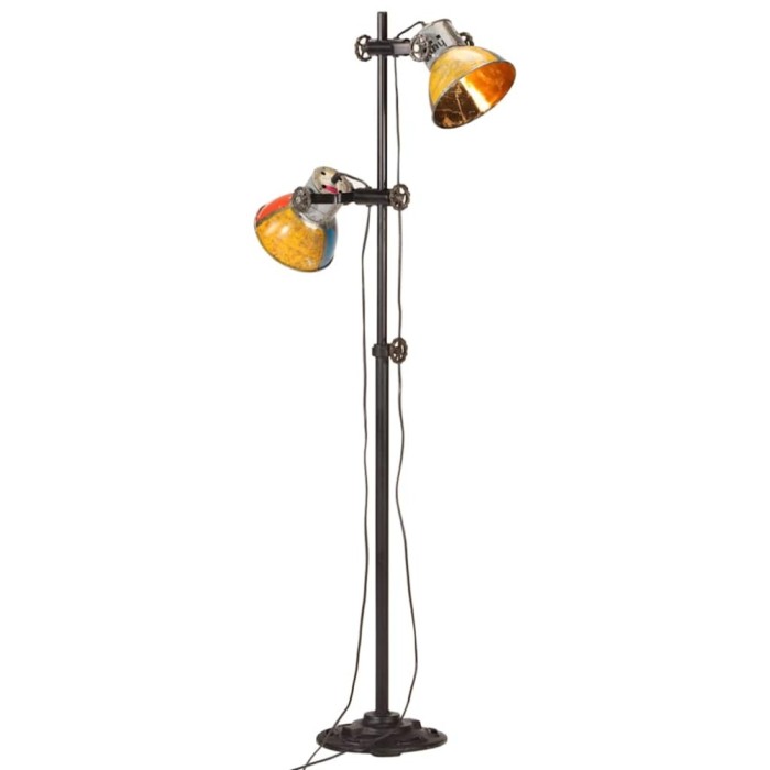 Lampa de podea cu 2 abajururi, multicolor, E27