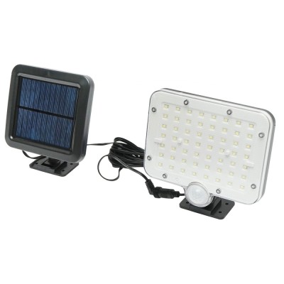 Lampa solara LED 250lm cu panou solar 1W/5.5V, baterie 3.7V/1.5 Ah, telecomanda, cablu 5m si senzor miscare IP44 Breckner Germany foto