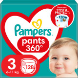 Scutece-chilotel Pampers Pants Mega Box Marimea 3, 6-11 kg, 128 buc