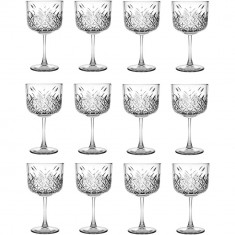Set 12 Pahare din Sticla Incolora Pasabache Timeless, 500 ml, Ornamentala, Pentru Cocktail, Cu Picior, Pahare Sticla Pasabahce, Pahare Cristal , Pahar