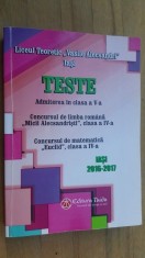 Teste pentru admiterea in clasa a 5-a Liceul Vasile Alecsandri Iasi foto