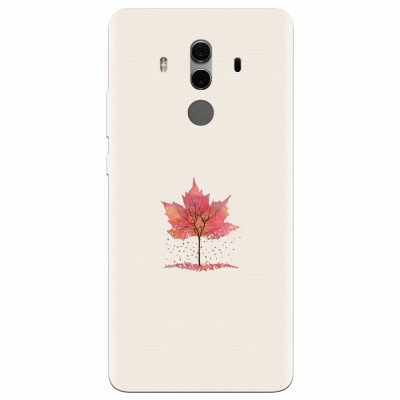 Husa silicon pentru Huawei Mate 10, Autumn Tree Leaf Shape Illustration foto