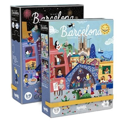 Puzzle reversibil Londji zi si noapte in Barcelona foto