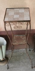 vechi suport fier forjat masuta etajera ptr flori vaza veioza, decor gradina